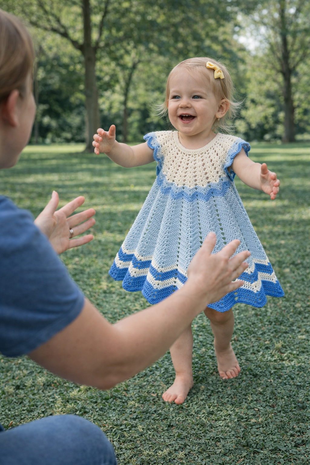 Clouds & Waves Baby Dress